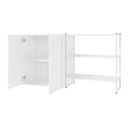 Ver imagem 6 de Escrivaninha 1,5m C/ Balcão Lateral Armário Aéreo e Nicho F5 Cor:branco