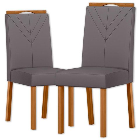 Cadeira para Mesa de Jantar Anitta 2024 Kit 2 Peças Ype/veludo Cinza - Nc