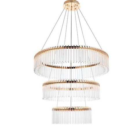 Lustre Pendente Clássico Slider Led em Metal e Cristal