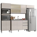Ver imagem 1 de Cozinha Judite Completa Compacta + Balcão p/ Pia Sem Tampo Chocolate/ Off White