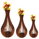 Ver imagem 1 de Vaso de Chão Decorativo Grande Gotas de Orvalho Mdf:marrom/kit com 3 - 90x40cm, 75x40cm e 60x30cm