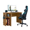 Ver imagem 3 de Mesa Gamer Retangular Nitro Moderno MDP 114cm Freijó Loja Sheep