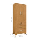 Ver imagem 2 de Guarda Roupa 3 Gavetas e 2 Portas Breda Naturale