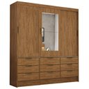 Ver imagem 1 de Guarda Roupa Sevilha Casal com Espelho 3 Portas 9 Gavetas Carioca Cor Cinamomo