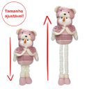 Ver imagem 3 de Boneco De Neve Natal Rosa Fofinho Perna Ajustável 94cm