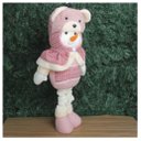 Ver imagem 4 de Boneco De Neve Natal Rosa Fofinho Perna Ajustável 94cm