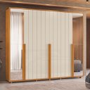 Ver imagem 3 de Guarda Roupas Casal 6 Portas 2 Espelhos 278cm Volpi 100% Mdf Linha Espazzo Madetec