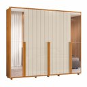 Ver imagem 1 de Guarda Roupas Casal 6 Portas 2 Espelhos 278cm Volpi 100% Mdf Linha Espazzo Madetec