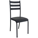 Ver imagem 5 de Conjunto Mesa com 4 Cadeiras Aço e MDF Tampo Quadrado Preto e Cedro Diamante