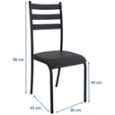 Ver imagem 3 de Conjunto Mesa com 4 Cadeiras Aço e MDF Tampo Quadrado Preto e Cedro Diamante