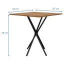 Ver imagem 4 de Conjunto Mesa com 4 Cadeiras Aço e MDF Tampo Quadrado Preto e Cedro Diamante