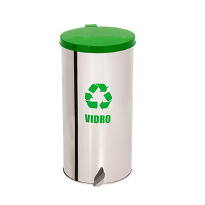 Lixeira Coleta Seletiva Pedal 30l em Aço Inox - Verde