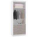 Ver imagem 3 de Guarda Roupa Modulado 90cm 2 Portas 4 Gavetas Taiga Branco/cinnamon L01 - Mpozenato