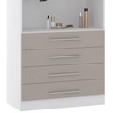 Ver imagem 4 de Guarda Roupa Modulado 90cm 2 Portas 4 Gavetas Taiga Branco/cinnamon L01 - Mpozenato