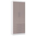 Ver imagem 1 de Guarda Roupa Modulado 90cm 2 Portas 4 Gavetas Taiga Branco/cinnamon L01 - Mpozenato