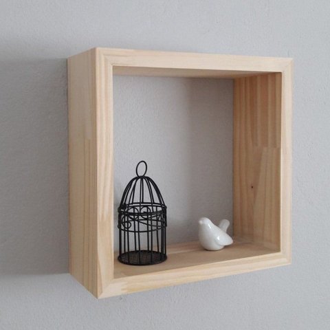 Nicho Retangular de Madeira 30x30 Centímetros - Pensemadeiras - Única Único
