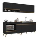 Ver imagem 2 de Armário de Cozinha Modulada Compacta 4 Pçs com Balcão para Cooktop Veneza Multimóveis MP2264