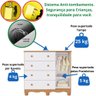 Quarto de Bebê Completo Guarda Roupas 3 Portas Cômoda 1 Porta 4 Gavetas 100% Mdf Telinha - 4