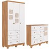 Quarto de Bebê Completo Guarda Roupas 3 Portas Cômoda 1 Porta 4 Gavetas 100% Mdf Telinha - 2