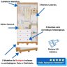 Quarto de Bebê Completo Guarda Roupas 3 Portas Cômoda 1 Porta 4 Gavetas 100% Mdf Telinha - 5