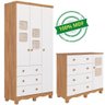 Quarto de Bebê Completo Guarda Roupas 3 Portas Cômoda 1 Porta 4 Gavetas 100% Mdf Telinha - 6