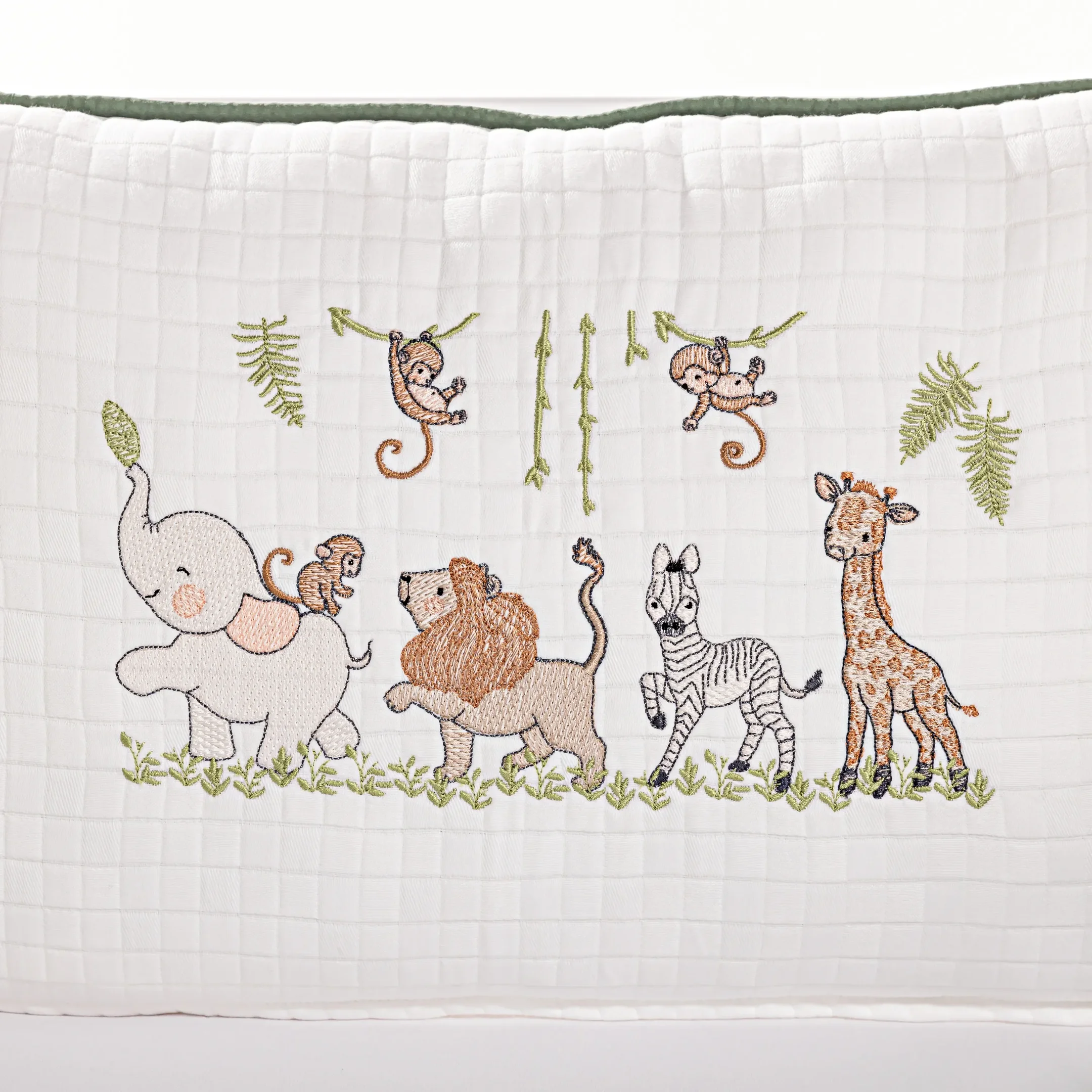 Kit de Berço Safari Bordado | 3 Peças | Percal 230 Fios Antialérgico | Berço Americano - 2
