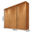 Ver imagem 2 de Guarda Roupa Casal Medelim 3 Portas 6 Gavetas Cinamomo - Novo Horizonte