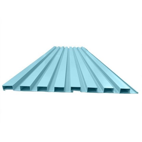 Painel Ripado em Placa 100x0,15cm (3,15m²) PVC + 6 Cantoneiras Azul Bariri