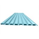 Ver imagem 1 de Painel Ripado em Placa 100x0,15cm (3,15m²) PVC + 6 Cantoneiras Azul Bariri