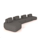 Ver imagem 1 de Sofá 4 Lugares Orgânico com Chaise e 3 Módulos Berlim bouclê Gf K01 - D’Rossi