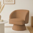 Ver imagem 2 de Poltrona Decorativa Agnes Base Fixa Bouclé Terracota - Nexta Casa