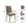 Cadeira Sala de Jantar Fernanda Madeira Kit 2 Un Madeira-suede Chumbo - Cimol - 2