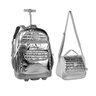 Kit Escolar Mochila de Rodinhas e Lancheira Metalizada Prata - 1
