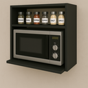 Ver imagem 3 de Suporte Microondas Forno Eletrico Prateleira Nicho Parede Organização Cozinha
