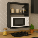 Ver imagem 4 de Suporte Microondas Forno Eletrico Prateleira Nicho Parede Organização Cozinha