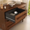 Ver imagem 5 de Cômoda Madeira Maciça 6 Gavetas Quarto Adulto Castanho Tecca Idimex