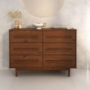 Ver imagem 1 de Cômoda Madeira Maciça 6 Gavetas Quarto Adulto Castanho Tecca Idimex