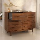 Ver imagem 6 de Cômoda Madeira Maciça 6 Gavetas Quarto Adulto Castanho Tecca Idimex