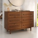 Ver imagem 3 de Cômoda Madeira Maciça 6 Gavetas Quarto Adulto Castanho Tecca Idimex