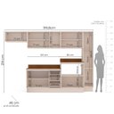 Ver imagem 2 de Armário de Cozinha Modulada Completa 6 Peças 316,8cm com Tampo 250050 Koya Politorno Móveis