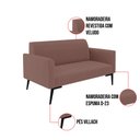 Ver imagem 4 de Sofá Namoradeira Pés Villach Marisa Veludo D03 - D'Rossi Rose