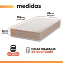 Ver imagem 5 de Cama Box Baú Solteiro Colchão Molas Qatar 88x188x63cm Bege/Branco Inducol