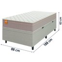 Ver imagem 5 de Cama Box Baú Solteiro Colchão Molas Qatar 88x188x63cm Bege/branco Inducol