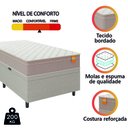 Ver imagem 6 de Cama Box Baú Solteiro Colchão Molas Qatar 88x188x63cm Bege/branco Inducol