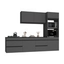 Ver imagem 2 de Armário Cozinha Modulada Completa Suspensa 251,5cm 4 Peças Milano Multimóveis MP2477 Grafite