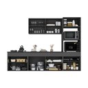 Ver imagem 5 de Armário Cozinha Modulada Completa Suspensa 251,5cm 4 Peças Milano Multimóveis MP2477 Grafite