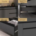 Ver imagem 3 de Armário Cozinha Modulada Completa Suspensa 251,5cm 4 Peças Milano Multimóveis MP2477 Grafite
