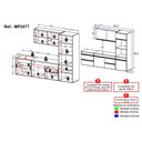 Ver imagem 4 de Armário Cozinha Modulada Completa Suspensa 251,5cm 4 Peças Milano Multimóveis MP2477 Grafite