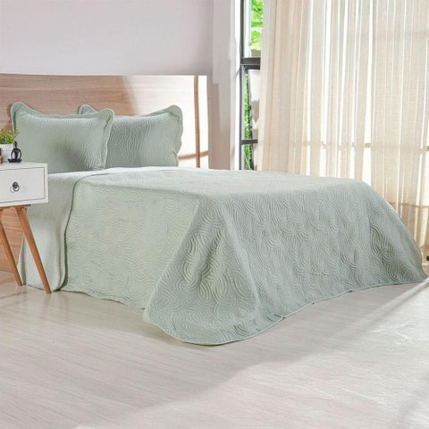 Kit Cobre Leito Casal Ultra Lisse Lisa New 210x230cm Verde Menta