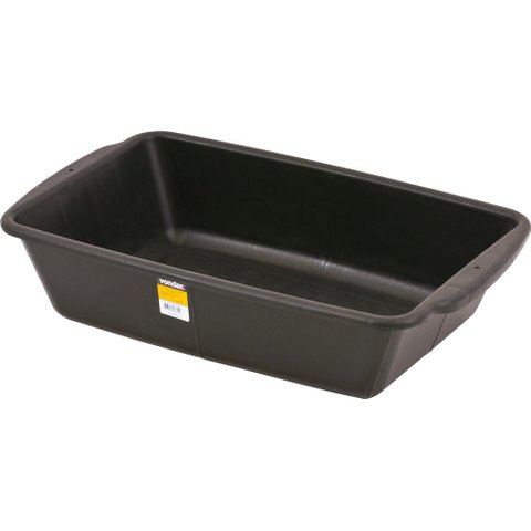 Caixa plástica p/ massa 20 litros 61x38x14cm preta Vonder